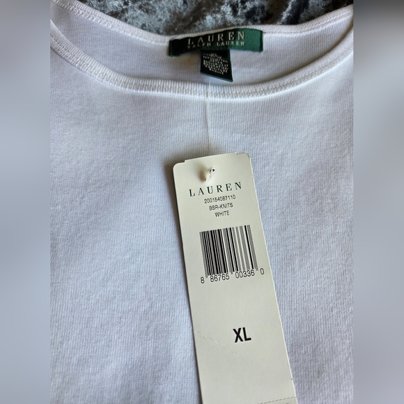 New With Tags! Lauren White Basic T-Shirt - Picture 5 of 5